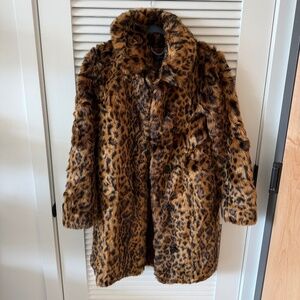JCrew Leopard Faux Fur Coat-  XSmall